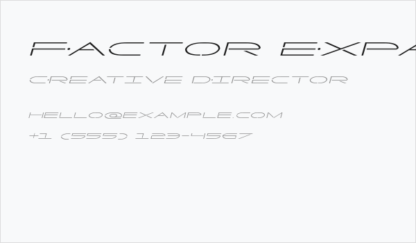 Factor Expanded Italic Business Card