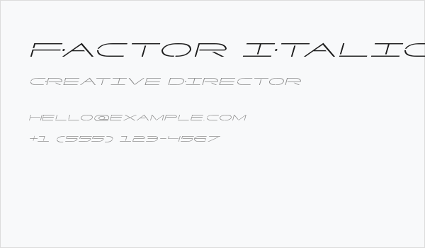 Factor Italic Business Card