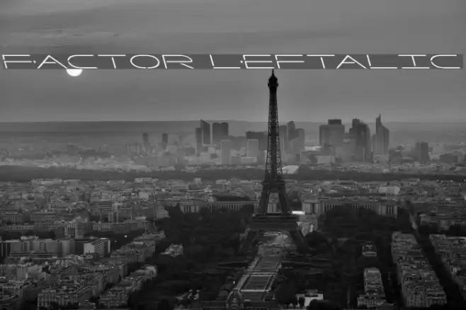 Factor Leftalic Font examples