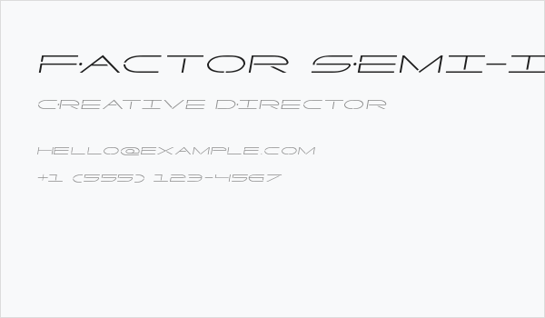 Factor Semi-Italic Business Card