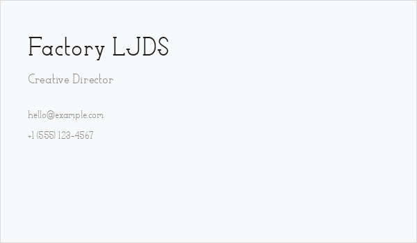 Factory LJDS Business Card