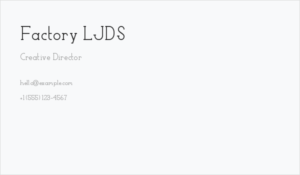 Factory LJDS Business Card