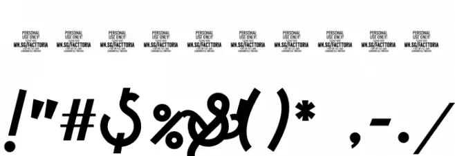 Facttoria Script PERSONAL USE Regular Font OTHER CHARS