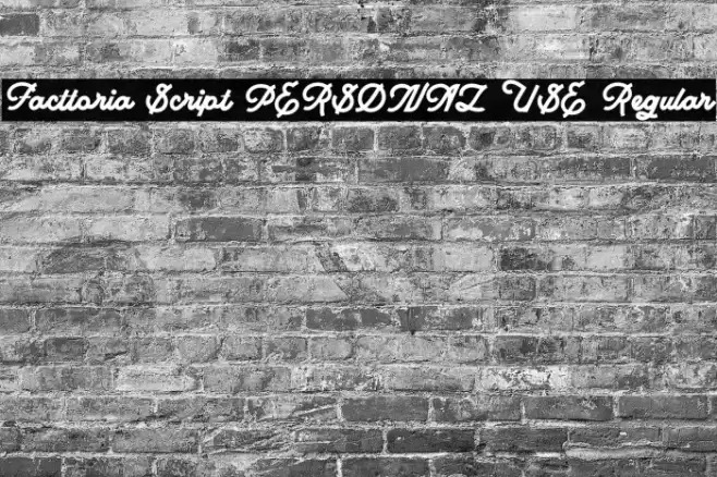 Facttoria Script PERSONAL USE Regular Font examples