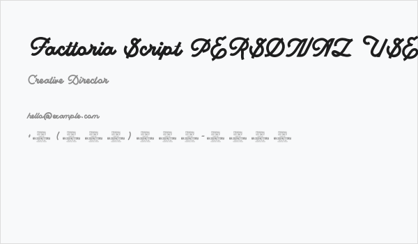 Facttoria Script PERSONAL USE Regular Business Card