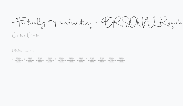 Factually Handwriting PERSONAL Regular Business Card