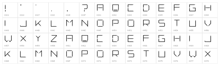 Fade Away Regular Character Map
