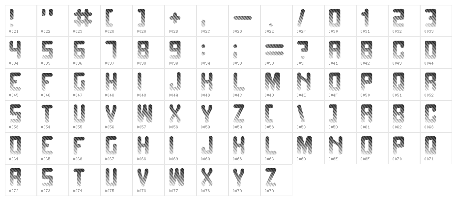 Fade to grey Character Map