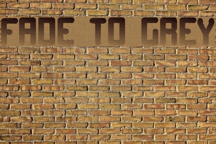 Fade to grey Font examples