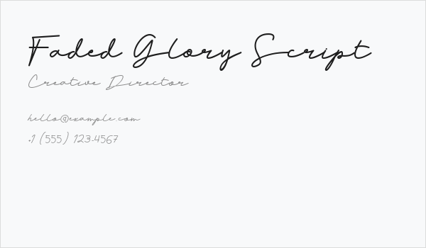 Faded Glory Script Business Card