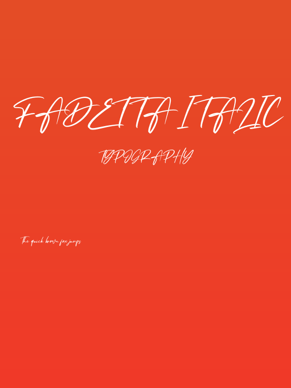 Fadetta Italic Poster