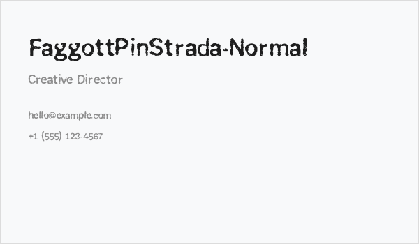 FaggottPinStrada-Normal Business Card