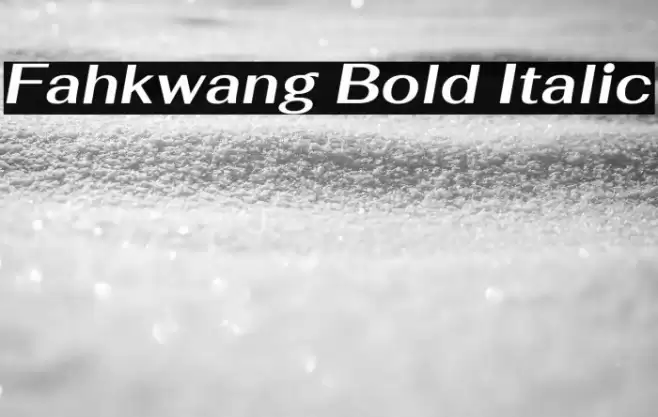 Fahkwang Bold Italic Font examples