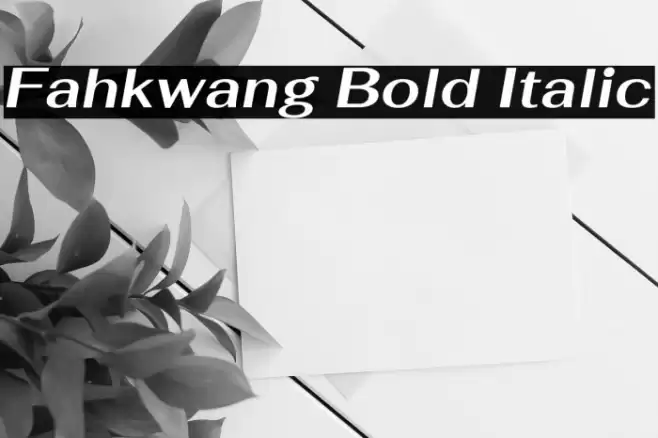 Fahkwang Bold Italic Font examples
