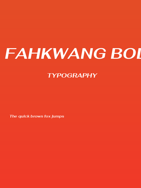 Fahkwang Bold Italic Poster