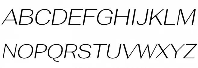Fahkwang ExtraLight Italic フォント 大文字
