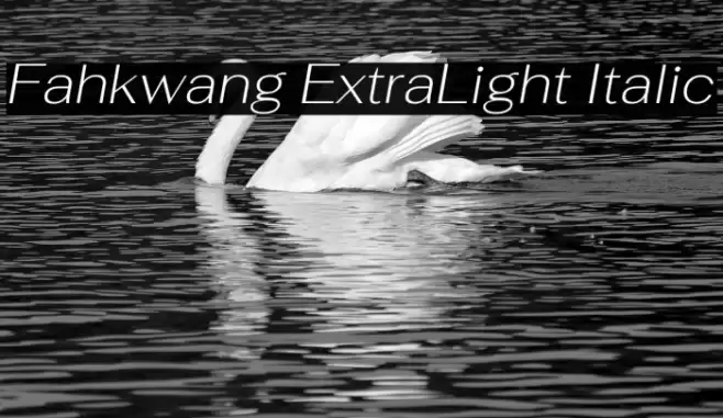 Fahkwang ExtraLight Italic フォント examples