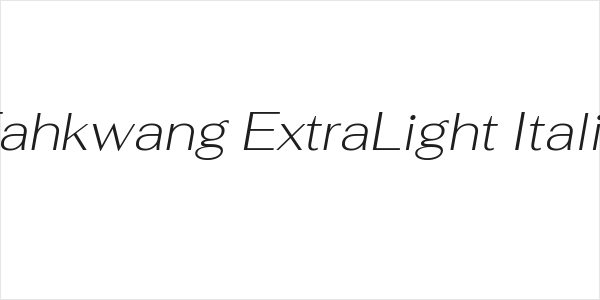 Fahkwang ExtraLight Italic Logo