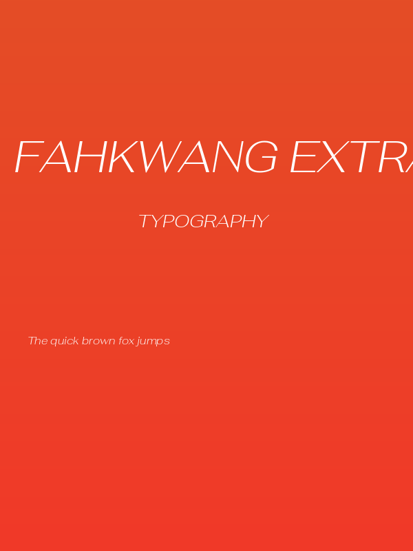 Fahkwang ExtraLight Italic Poster