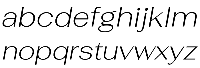 Fahkwang ExtraLight Italic Font LOWERCASE