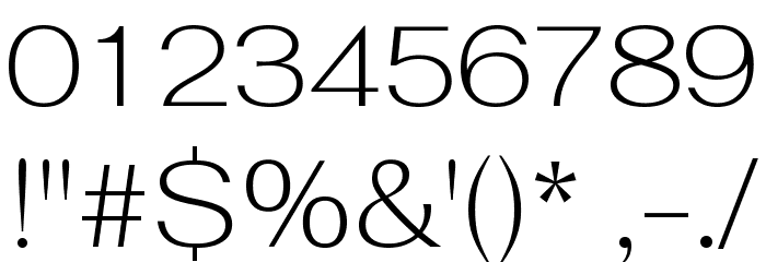 Fahkwang ExtraLight Font OTHER CHARS