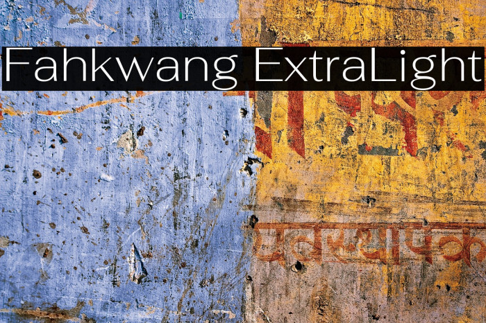 Fahkwang ExtraLight Font examples