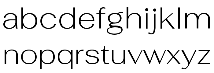 Fahkwang ExtraLight Font LOWERCASE