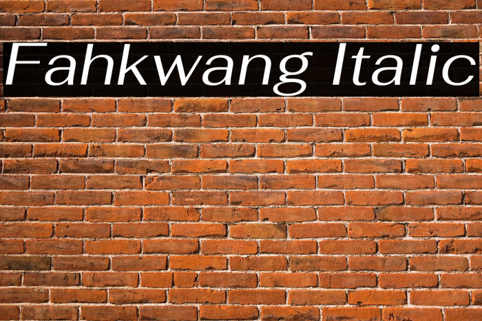 Fahkwang Italic Font examples