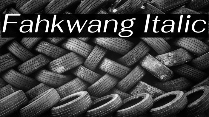 Fahkwang Italic Font examples