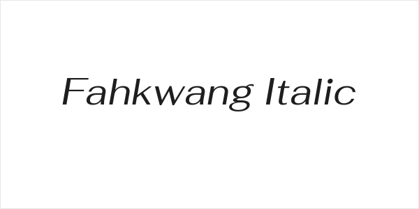 Fahkwang Italic Logo