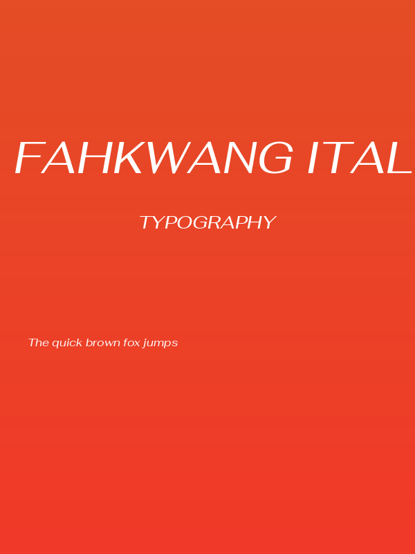 Fahkwang Italic Poster
