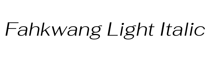 Fahkwang Light Italic Font