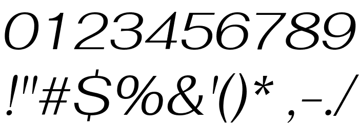 Fahkwang Light Italic Font OTHER CHARS
