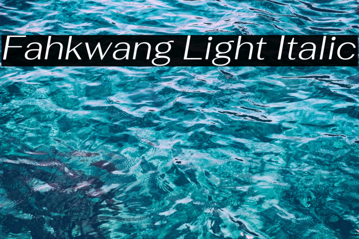 Fahkwang Light Italic Font examples