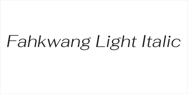 Fahkwang Light Italic Logo