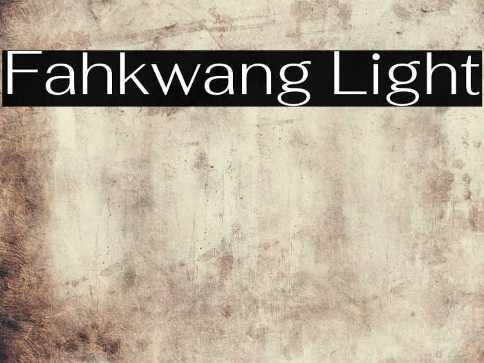 Fahkwang Light Font examples