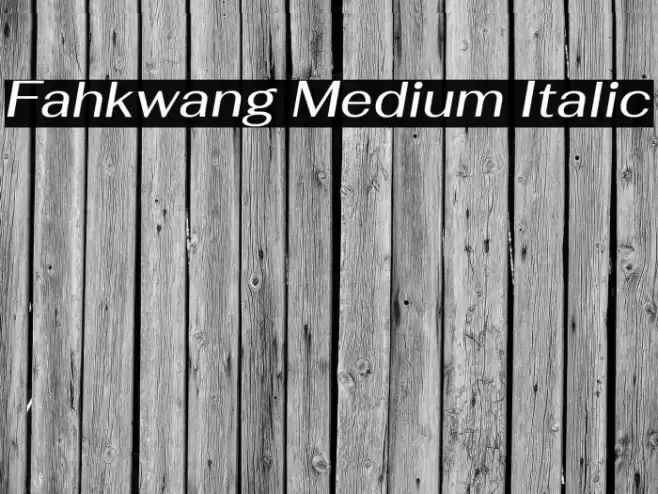 Fahkwang Medium Italic Font examples