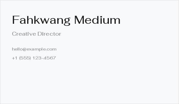 Fahkwang Medium Business Card