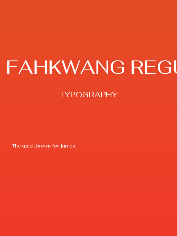 Fahkwang Regular Poster