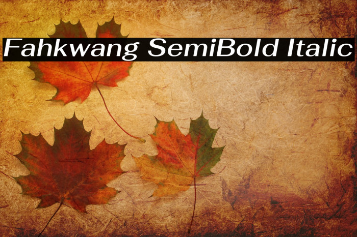 Fahkwang SemiBold Italic Font examples