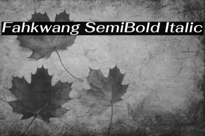 Fahkwang SemiBold Italic Caratteri examples