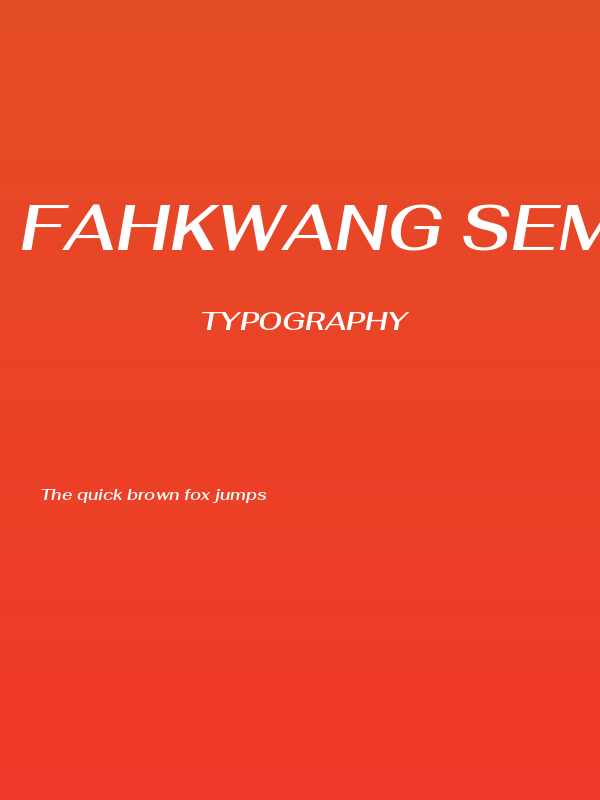 Fahkwang SemiBold Italic Poster