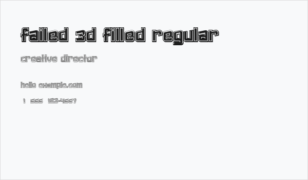 Failed 3d Filled Regular Business Card