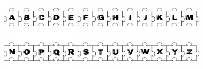 Failed Font 2 Jigsaw Schriftart Groß
