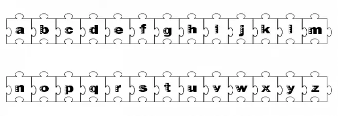 Failed Font 2   Jigsaw خط أحرف صغيرة