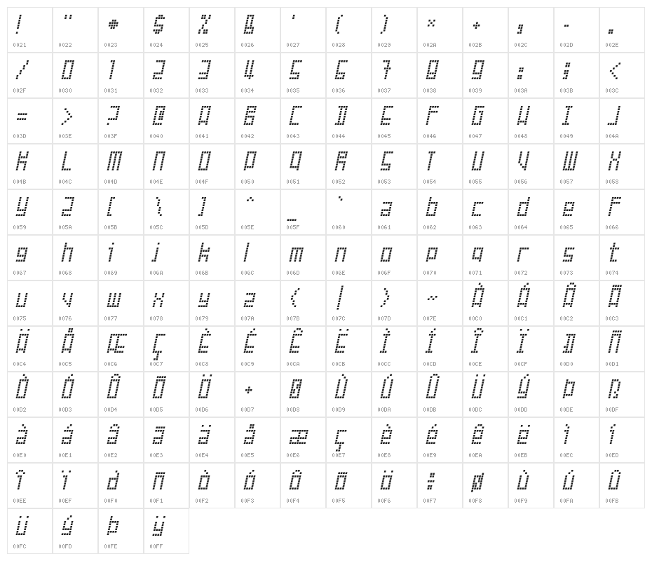 FailedAttempt-Regular Character Map