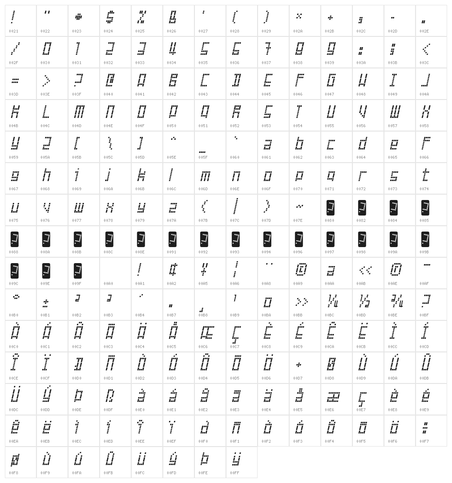FailedAttempt-Regular Character Map