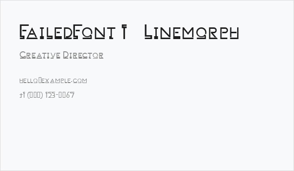 FailedFont 1   Linemorph Business Card