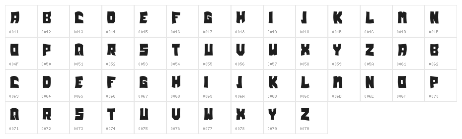 Faint Book Regular Character Map