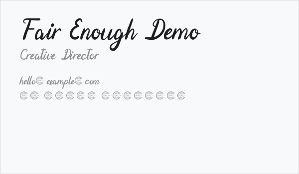 Fair Enough Demo Business Card